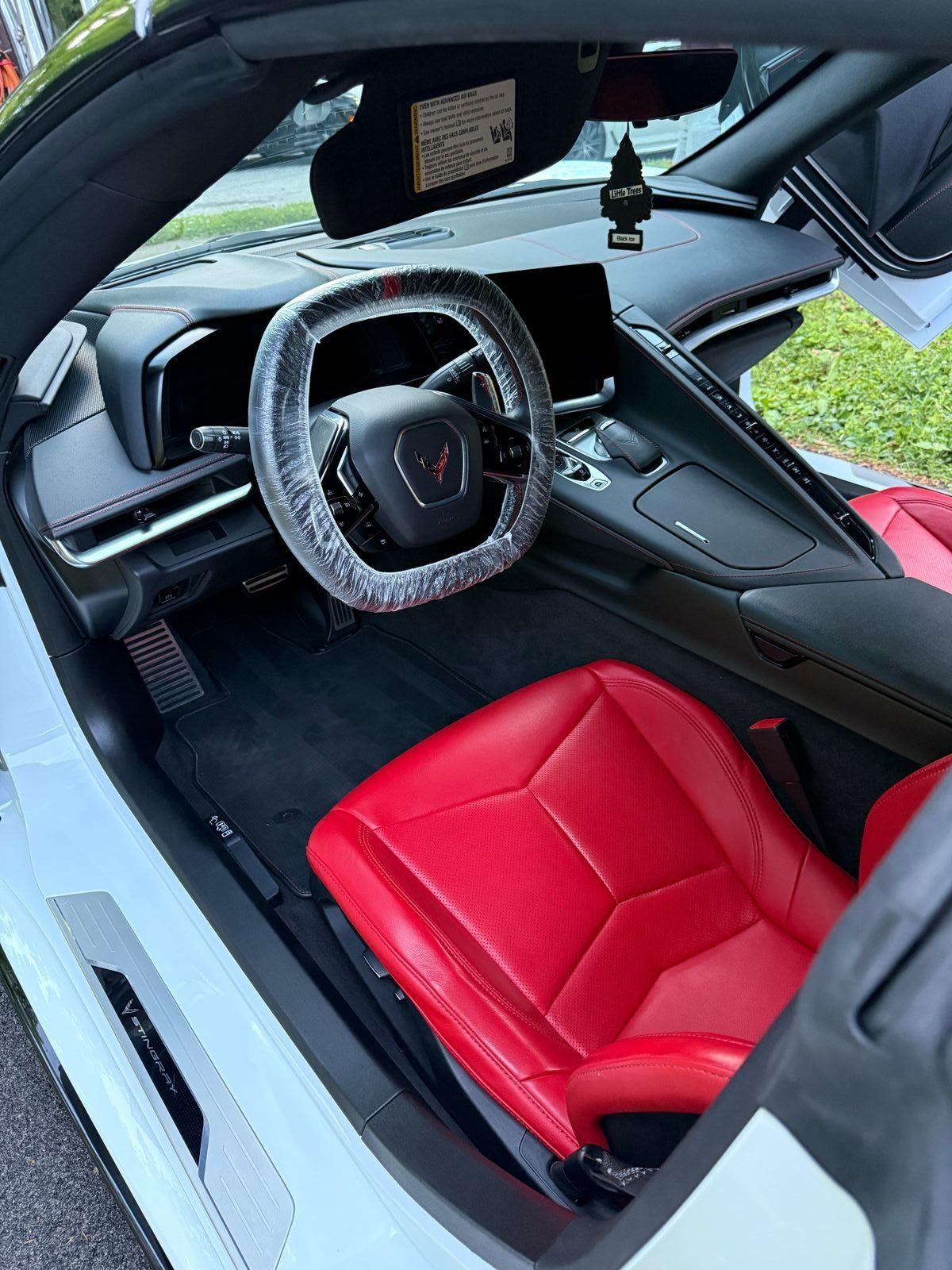 Chevrolet Corvette red and black interior after detailing