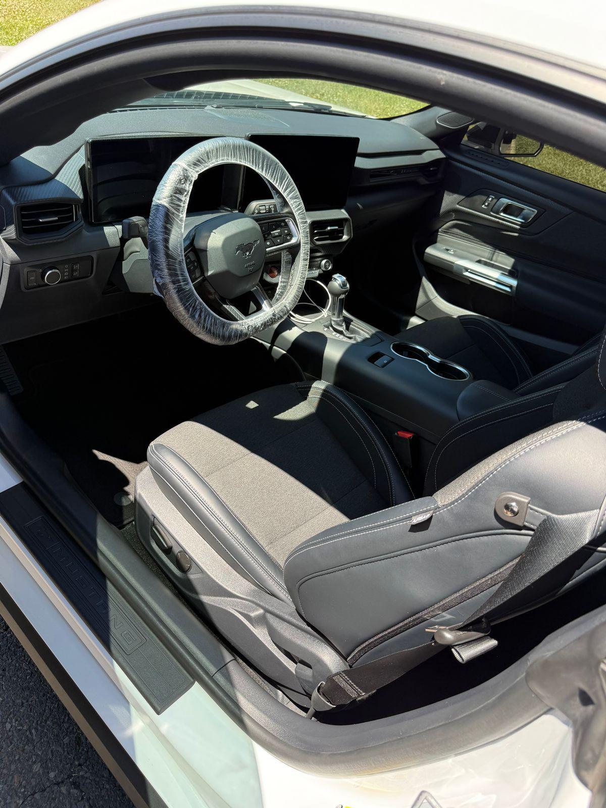 Ford Mustang interior, dash and front seats detailed
