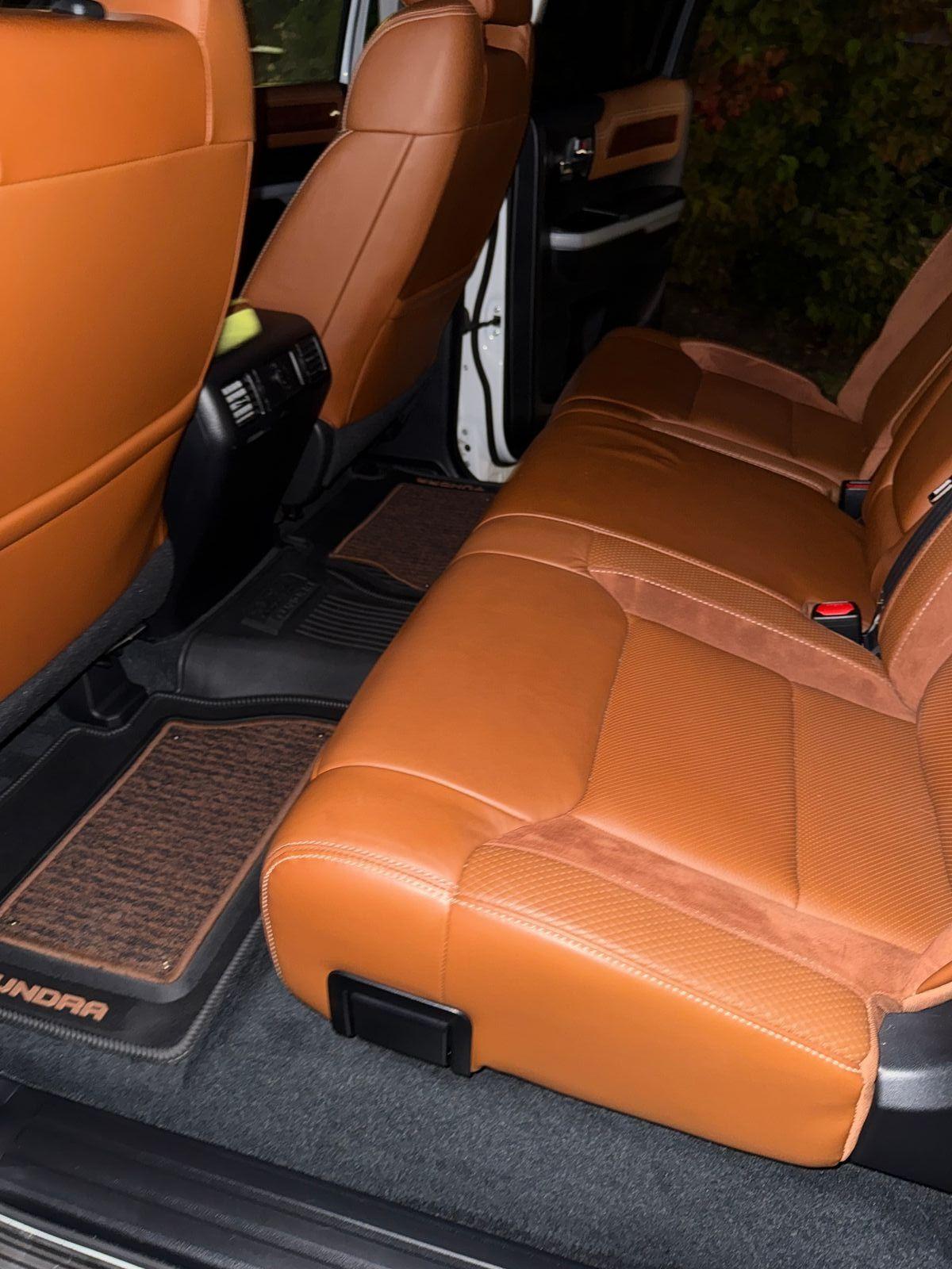 Toyota Tundra rear leather seats detailed